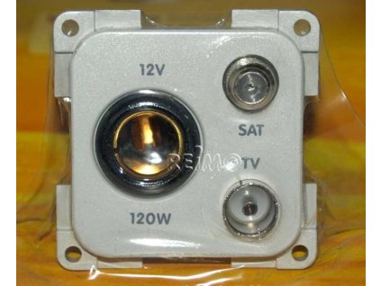 Zásuvka Presto 12V+SAT/TV (Barva Světle šedá)