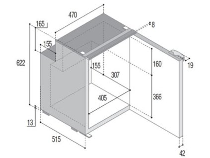 Kompressorový chladničkový C90i - 90 l - Šedý