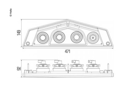 Hella zadní světlo vlevo 12V Caraluna