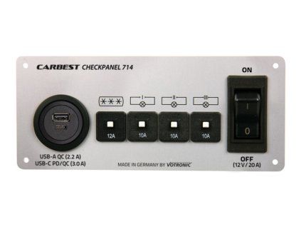 Kompaktpanel 714 - Stříbrný - USB-A a USB-C