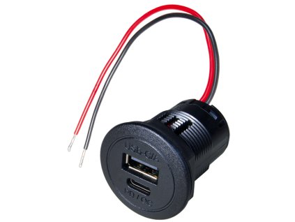 Napájecí USB-C/-A dvojzásuvka PD/QC, 1x USB-A / 1x USB-C