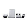 set 16 tlg quadrato black white