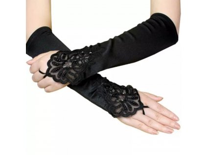 Společenské saténové rukavice 30cm