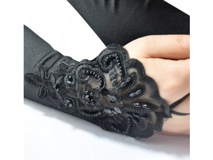 Společenské saténové rukavice 45cm