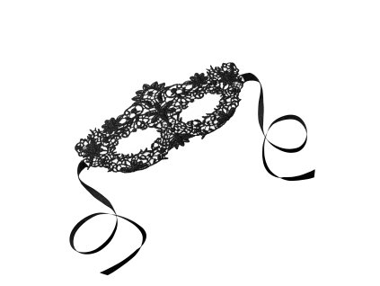 Škraboška krajková černá