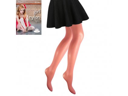 GIRL nylon tights nohy rose