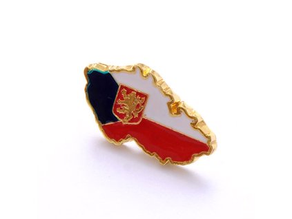 Odznak ČR – mapa ČR s vlajkou České republiky.ČESKA REPUBLIKA-ČESKY ODZNAK-PINS CZECH REPUBLIC-Státní symbol ČR.malý státní znak České republiky, český lev