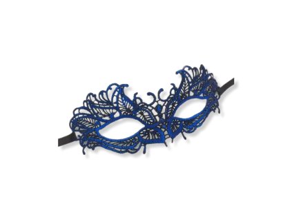 Škraboška krajková modrá