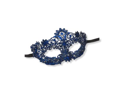 Škraboška krajková modrá