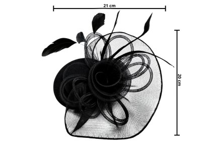 Klobouk s mašlí a síťovinou černý