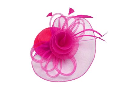 Klobouk s mašlí a síťovinou růžova