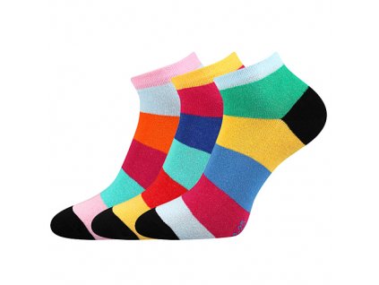 ponožky Piki 50 (Obrázek pruhy, magenta, Barva mix, Velikost 23-25 (35-38))