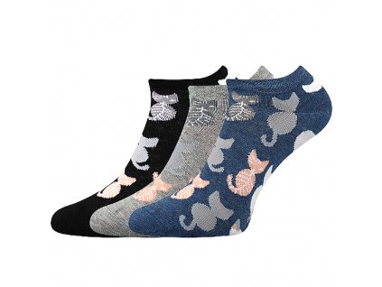 ponožky Piki 54 (Obrázek kočky, modrá, Barva mix A, Velikost 26-28 (39-42))