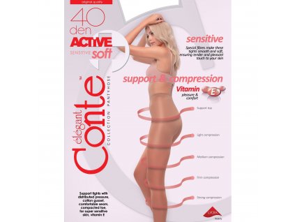 Punčocháče CONTE Elegant ACTIVE SOFT 40 DEN natural (Barva tělová, Velikost 6)