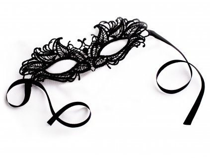 Škraboška krajková černá