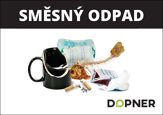 Nálepka směsný odpad na popelnice - A4