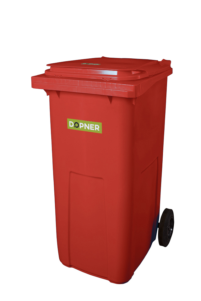 Plastová popelnice DOPNER 240 l - červená