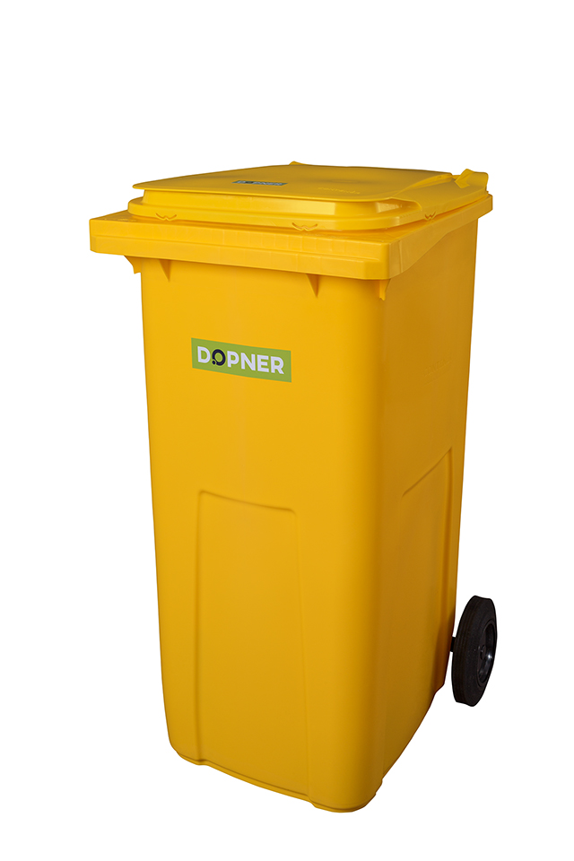 Plastová popelnice DOPNER 240 l - žlutá