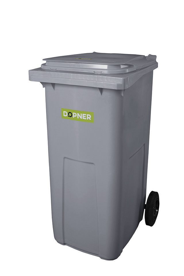 Plastová popelnice DOPNER 240 l - šedá