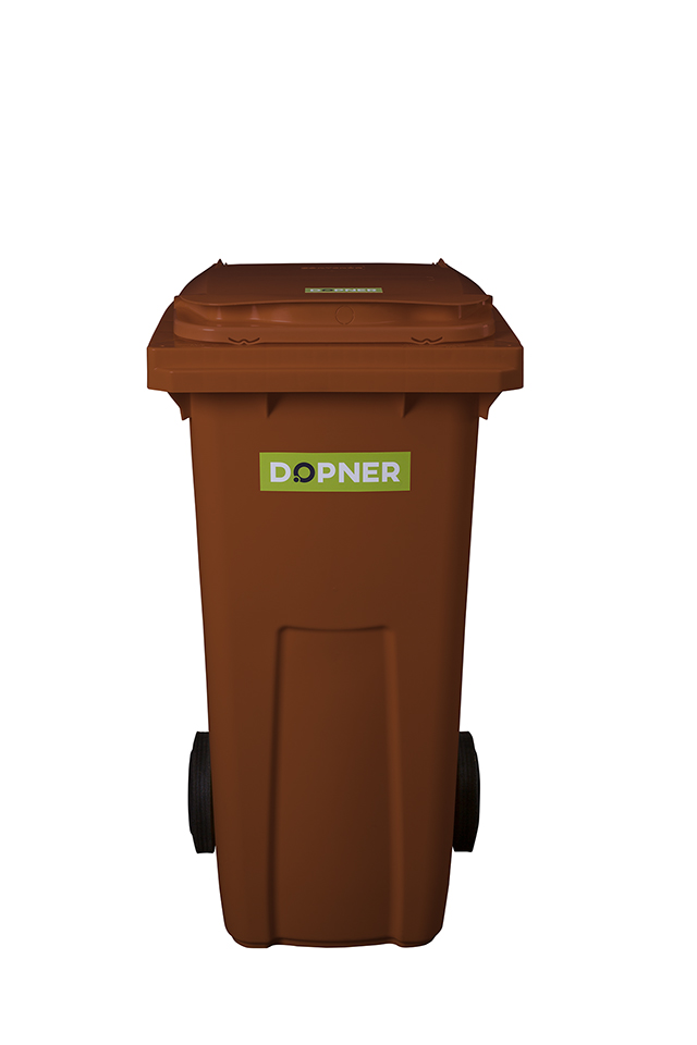 Plastová popelnice DOPNER 120 l - hnědá