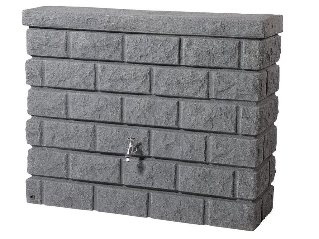 Nádrž na dešťovou vodu z plastu Roche 400 l, stěnová, tmavý granit