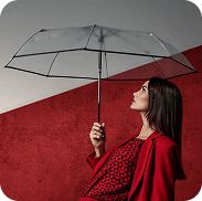 Průhledné deštníky