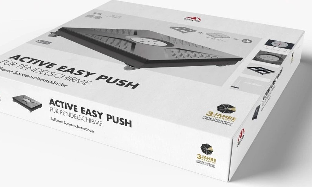 Obal pojízdného stojanu Active Easy Push od Doppler se zárukou 3 roky a logem Doppler