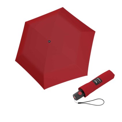 Knirps Mini Duomatic Dark Chili - elegantní plně automatický deštník