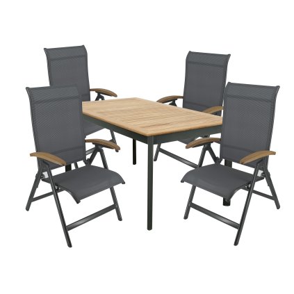 CONCEPT YELMO FSC® 4+1 - zahradní sedací souprava (hliník/teakové dřevo)