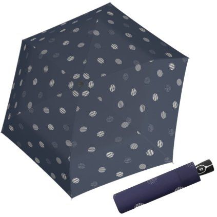 Fiber Magic Timeless Blue Dots dámský automatický deštník  Doppler