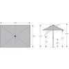 BASIC LIFT NEO zahradní slunečník 250 x 200 cm šedá  Derby