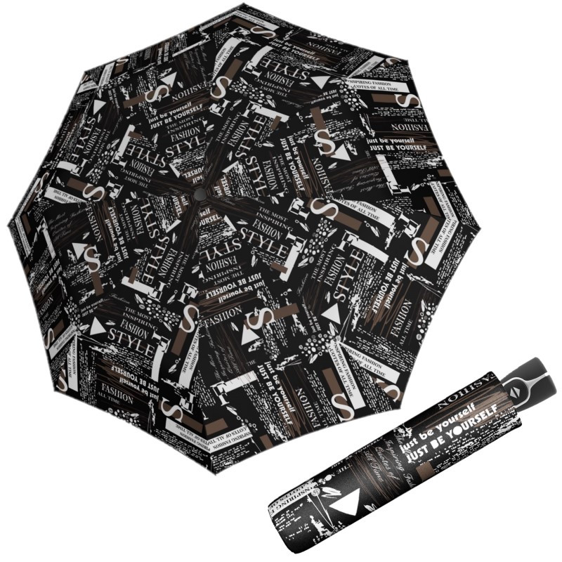 E-shop Doppler Fiber Magic Scribble Black dámsky automatický dáždnik