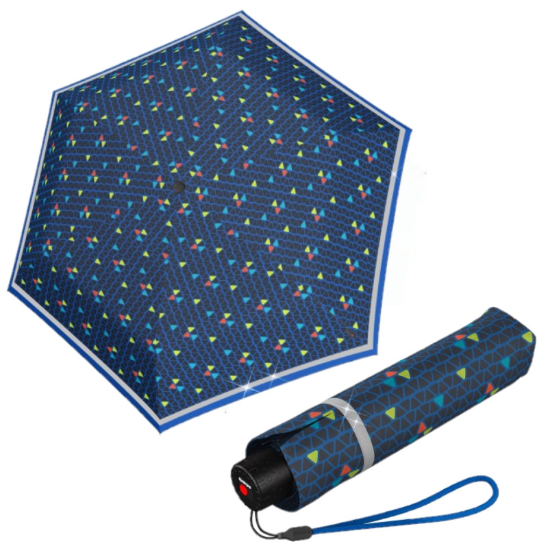 E-shop Knirps Rookie Triple Blue Reflective dámsky skladací dáždnik