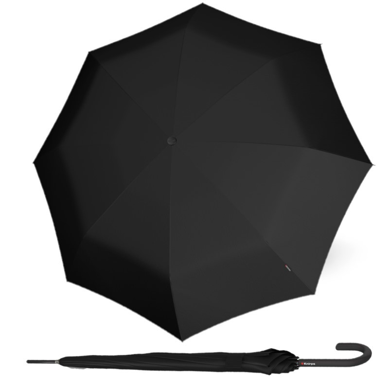 E-shop Knirps T.760 Black dámsky palicový vystreľovací dáždnik