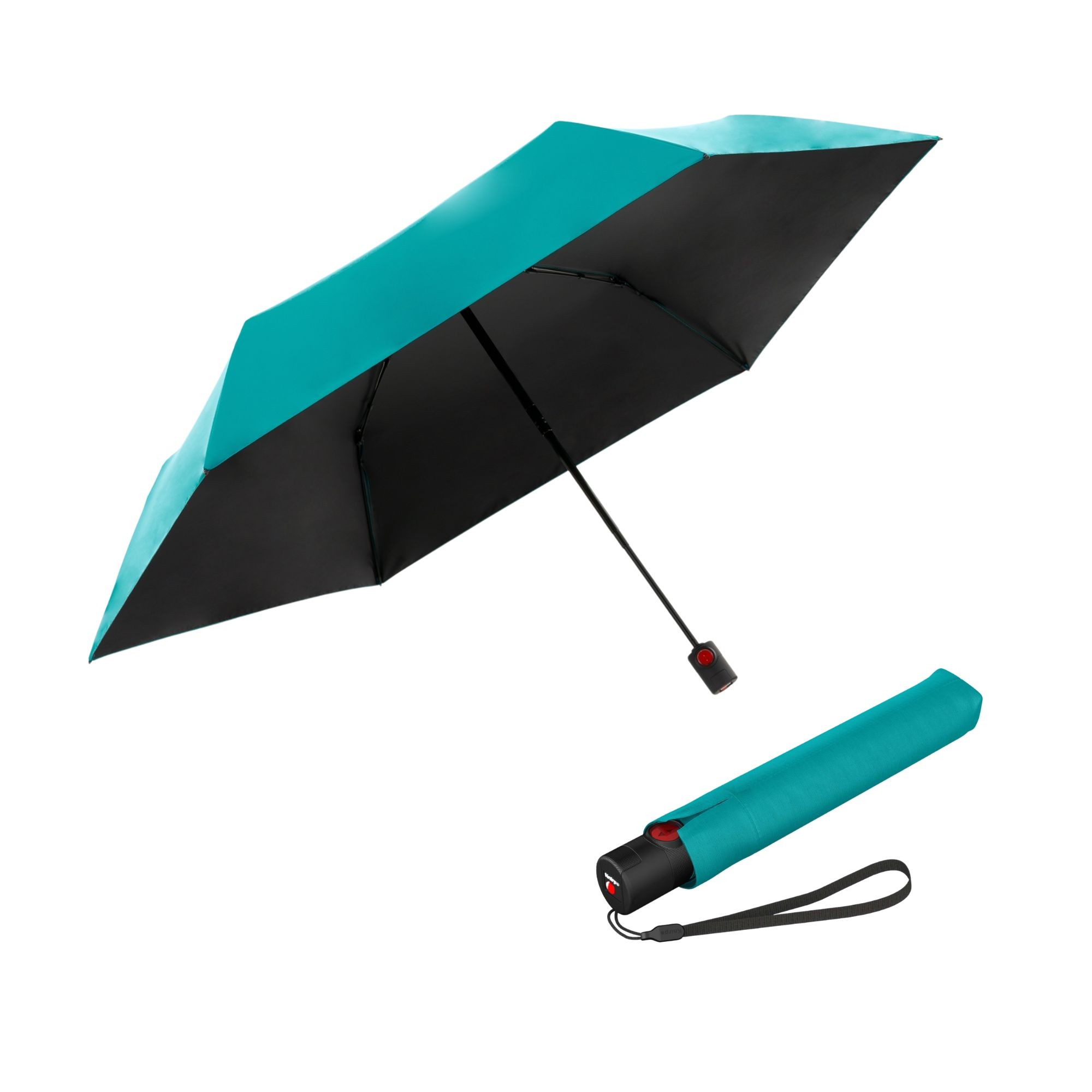 E-shop Knirps U.200 Turquoise with Black dámsky automatický dáždnik