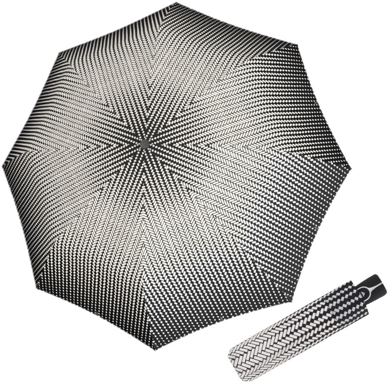 E-shop Doppler Fiber Magic Black&White Traced dámsky automatický dáždnik
