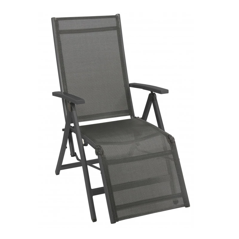 E-shop Doppler ACTIVE relaxačné záhradné kreslo antracit/sivá