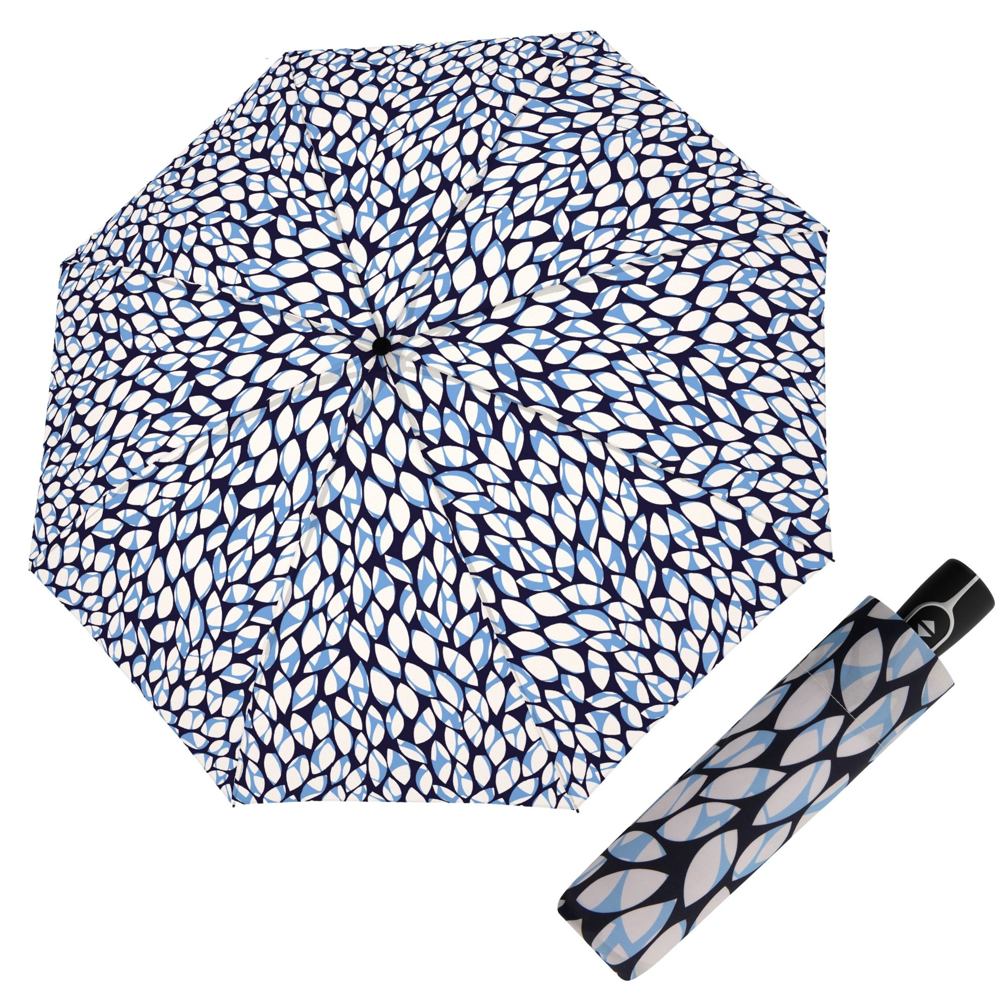 Doppler Fiber Magic Leaves Blue dámsky automatický dáždnik