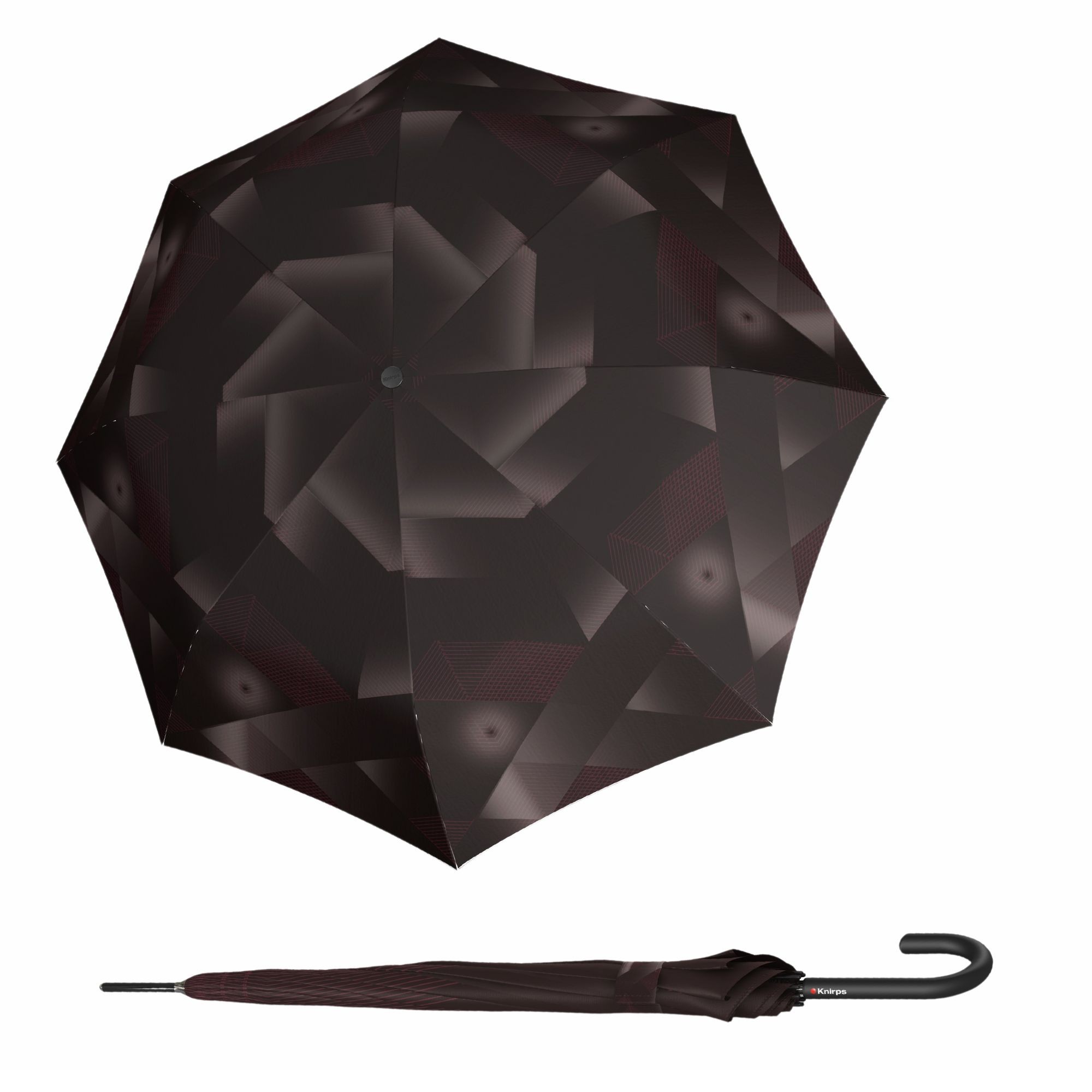 E-shop Knirps T.760 Stick Automatic Symphony Chocolate dámsky palicový vystreľovací dáždnik