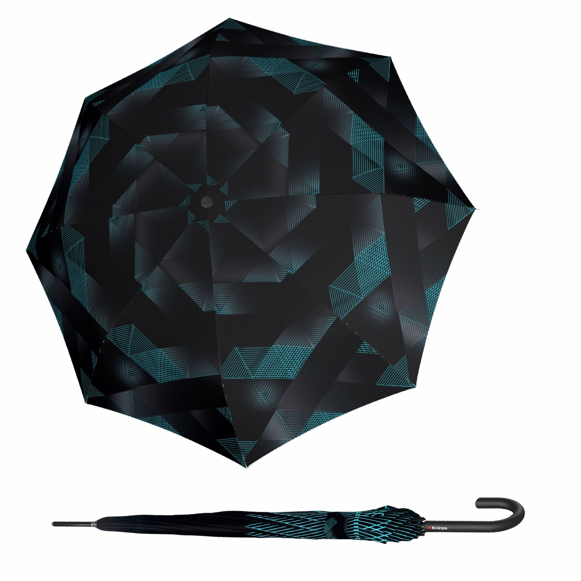 E-shop Knirps T.760 Stick Automatic Symphony Black dámsky palicový vystreľovací dáždnik