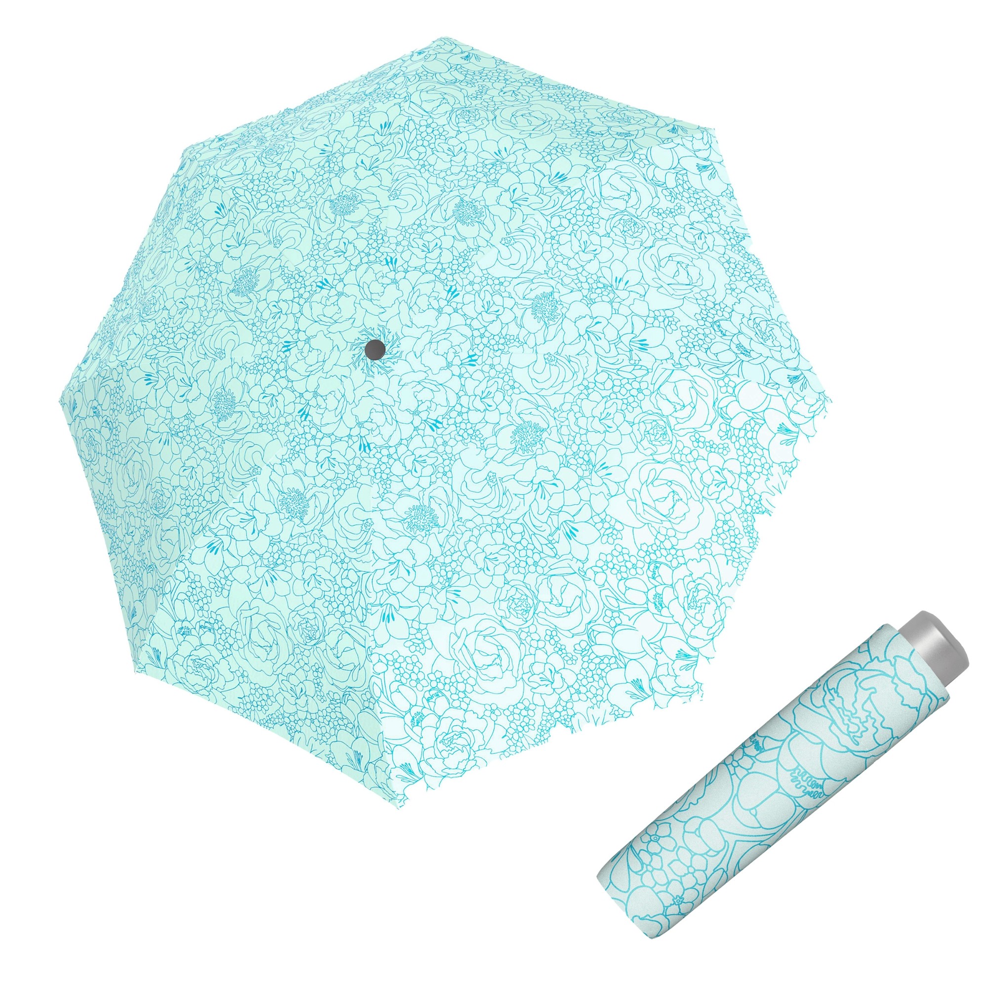E-shop Doppler Mini Light Giardino Blue dámsky skladací dáždnik