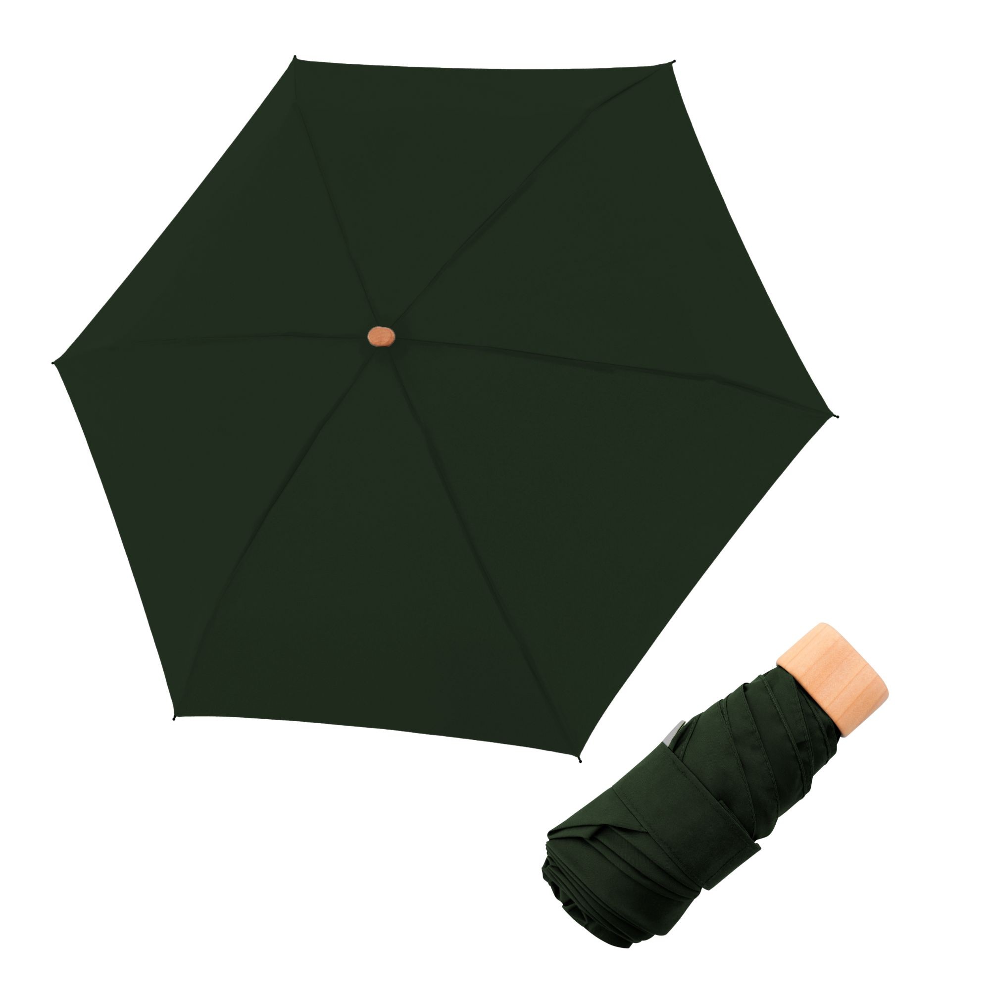 E-shop Doppler Nature Mini Cork Deep Olive dámsky skladací dáždnik
