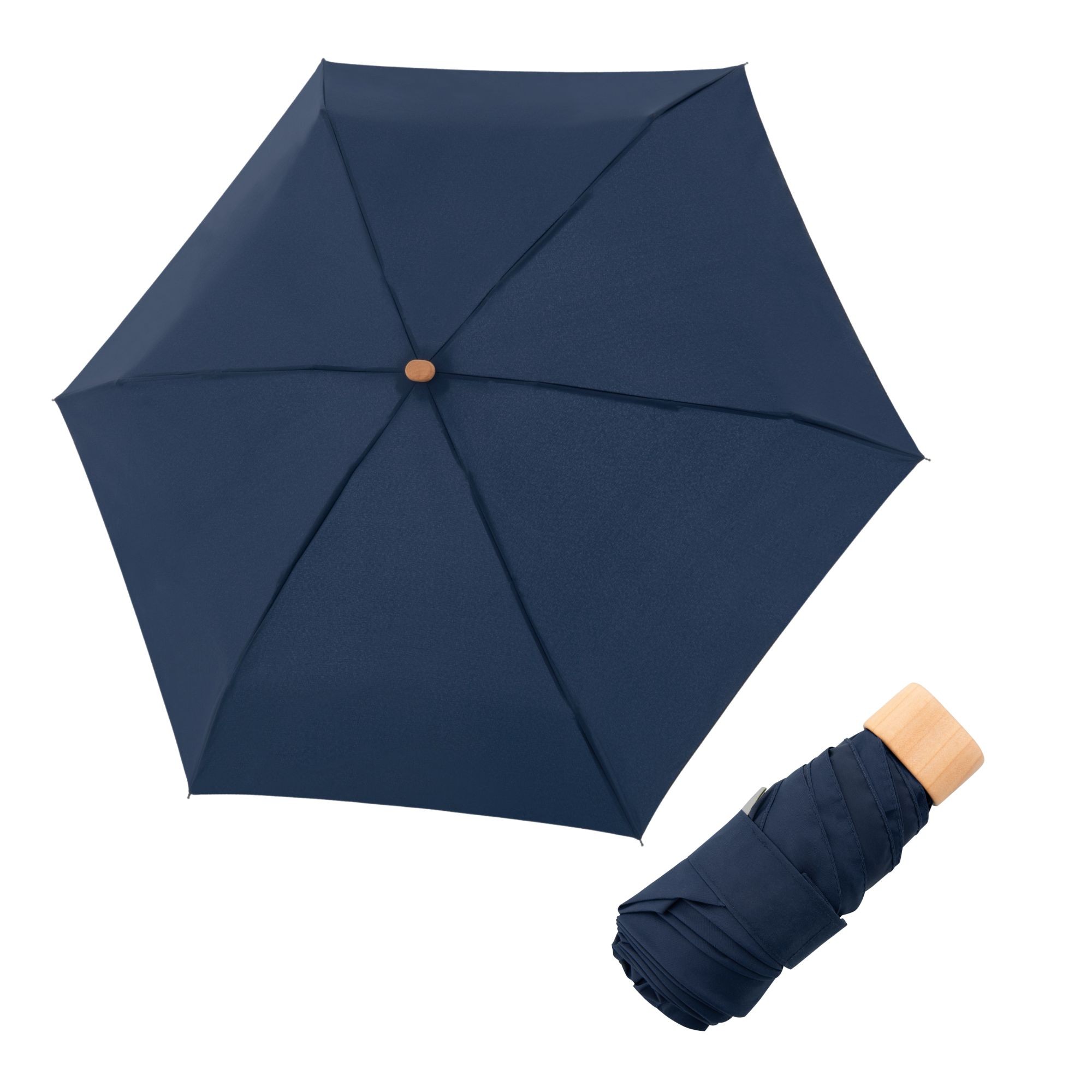E-shop Doppler Nature Mini Cork Deep Navy dámsky skladací dáždnik