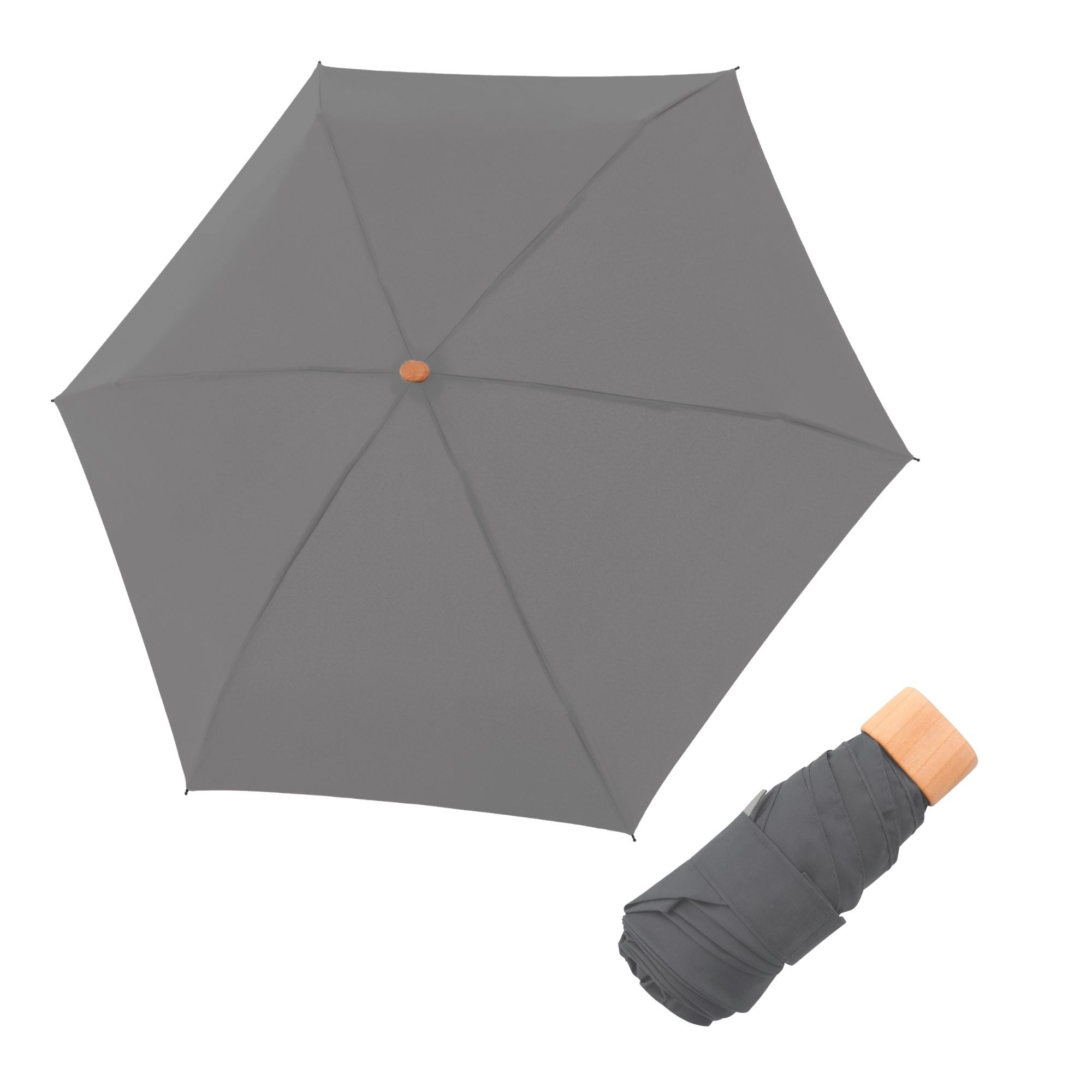 E-shop Doppler Nature Mini Cork Slate Grey dámsky skladací dáždnik