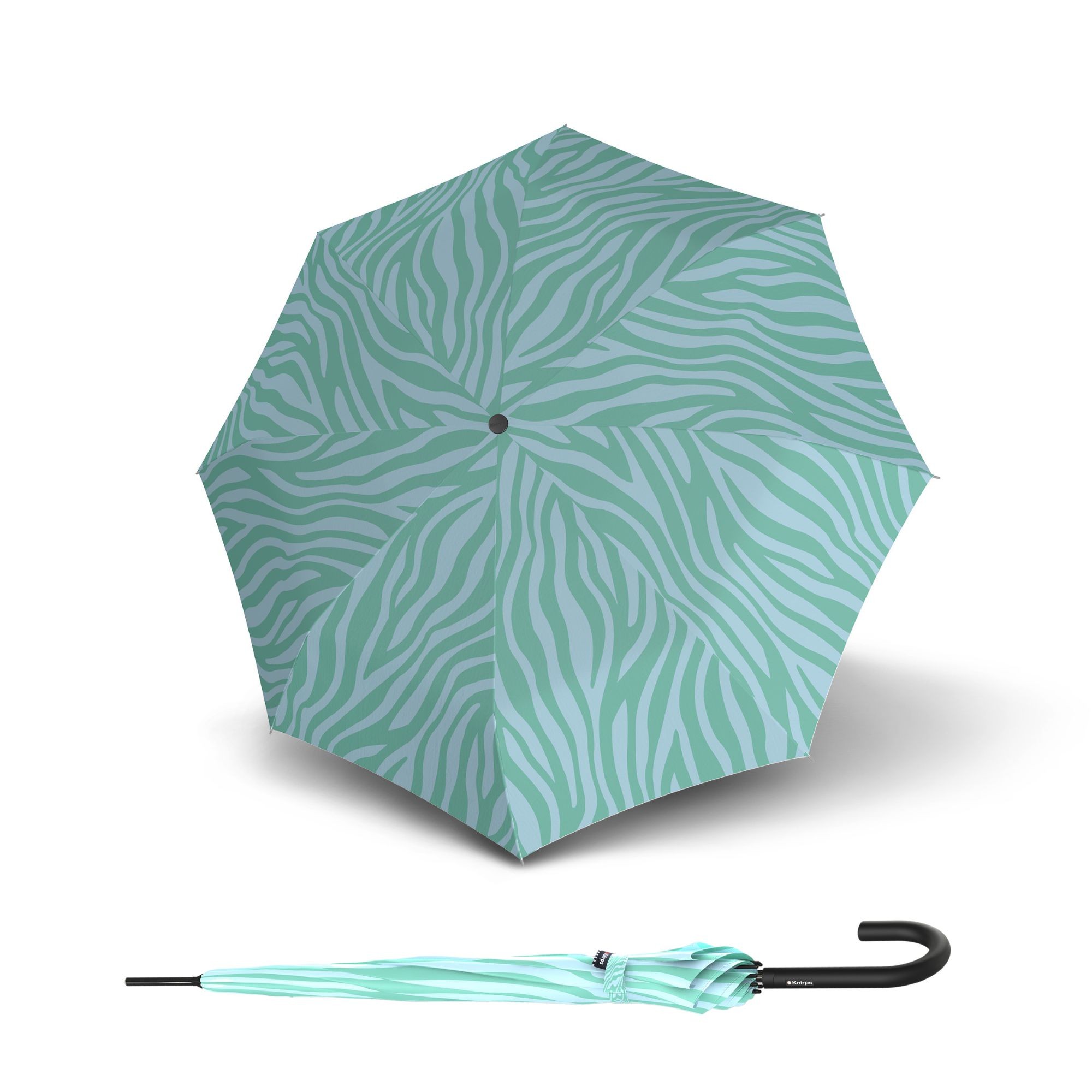 E-shop Knirps A.760 Stick Automatic Zebra Mint vystreľovací dáždnik