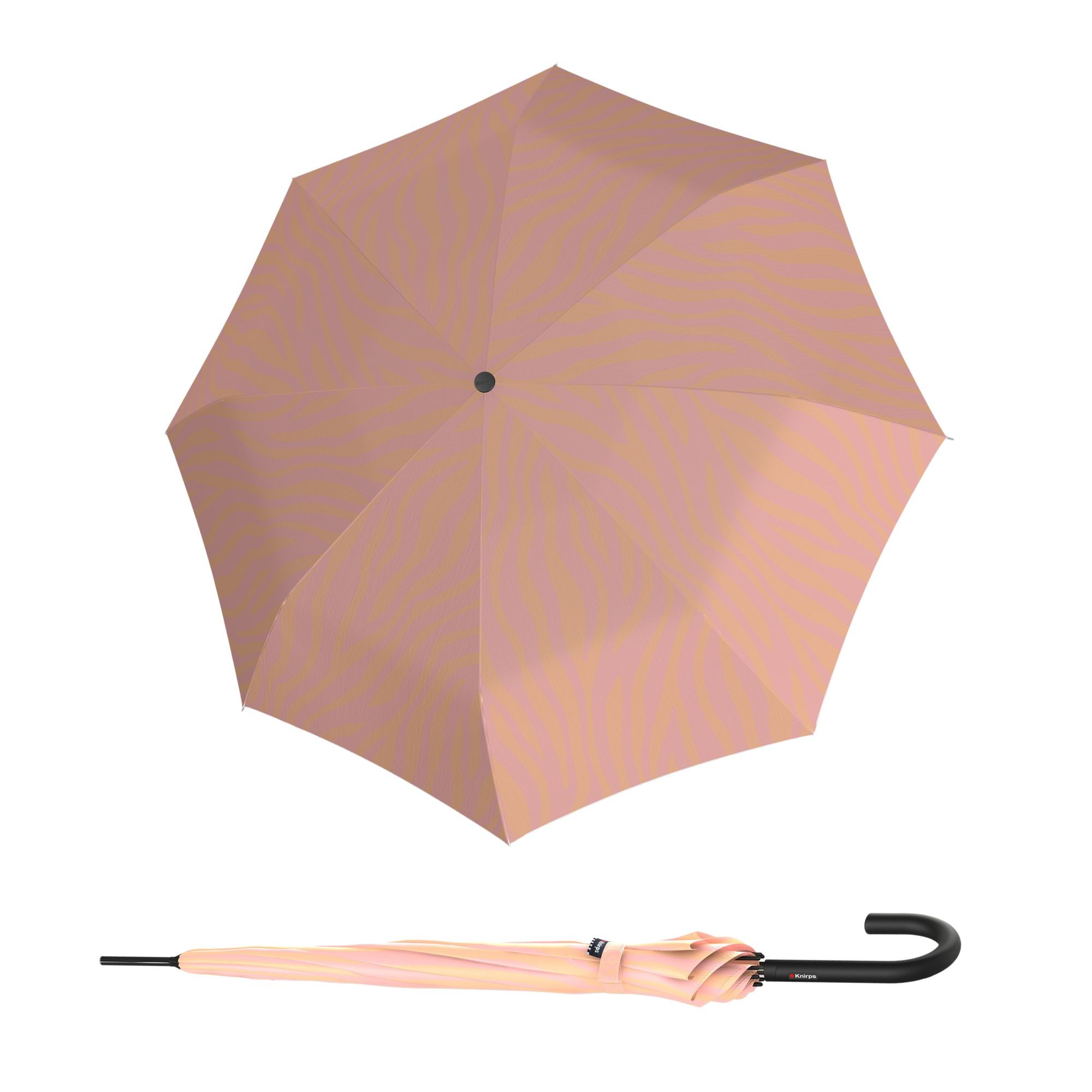 E-shop Knirps A.760 Stick Automatic Zebra Peach vystreľovací dáždnik