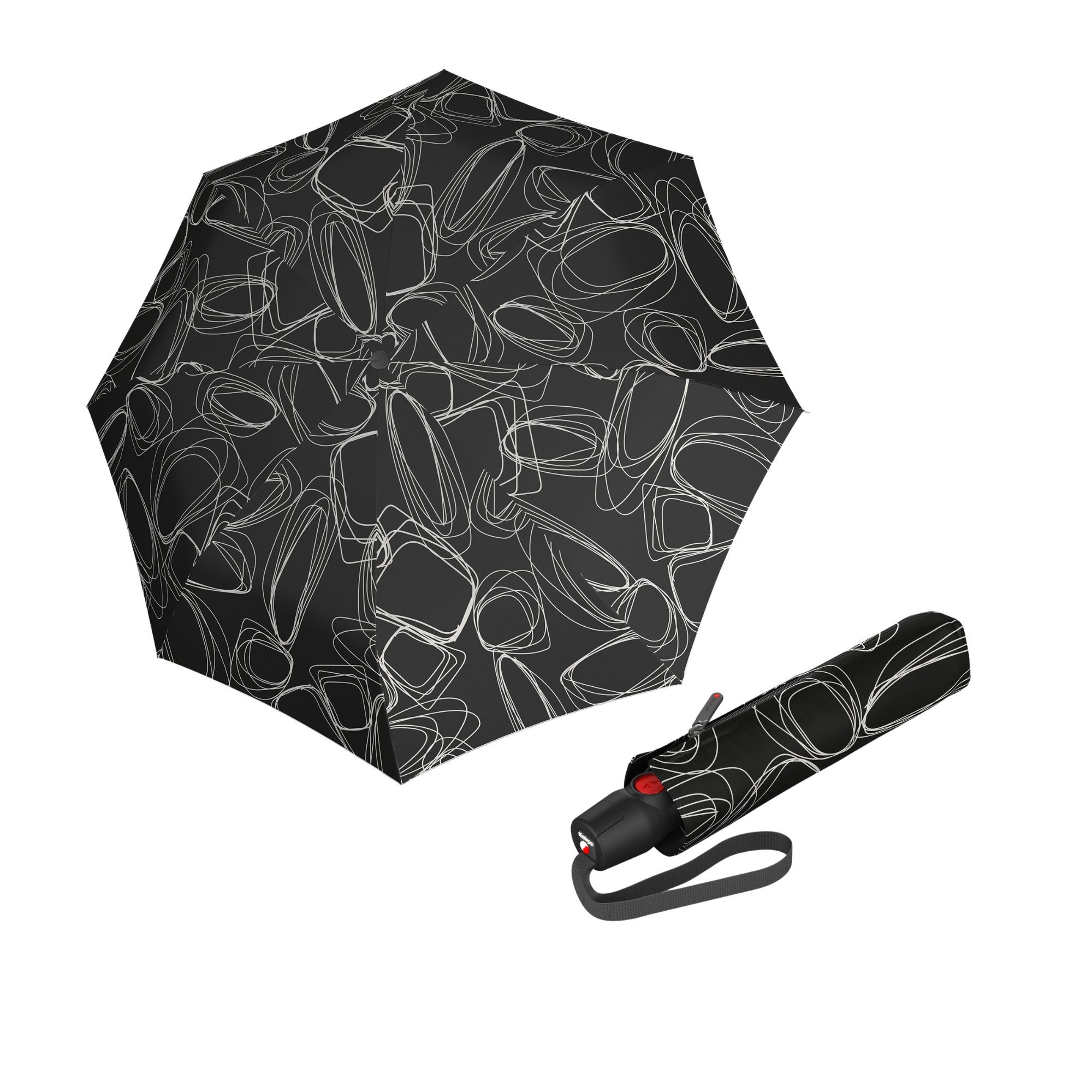 E-shop Knirps T.200 Medium Duomatic Pure Black automatický dáždnik
