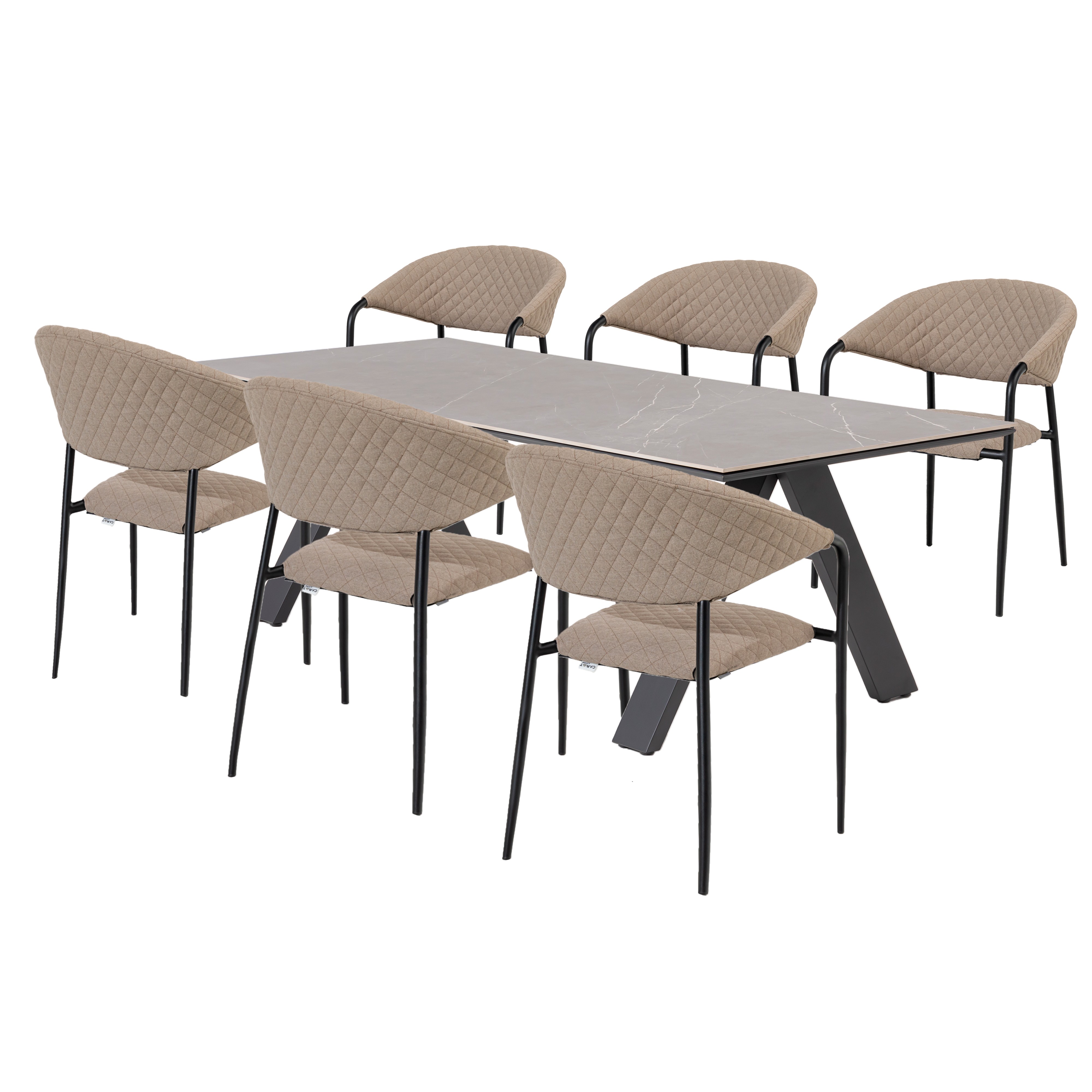 E-shop Doppler NOVA MELIA LIKA-TEX®mocca záhradná sedacia súprava 6+1
