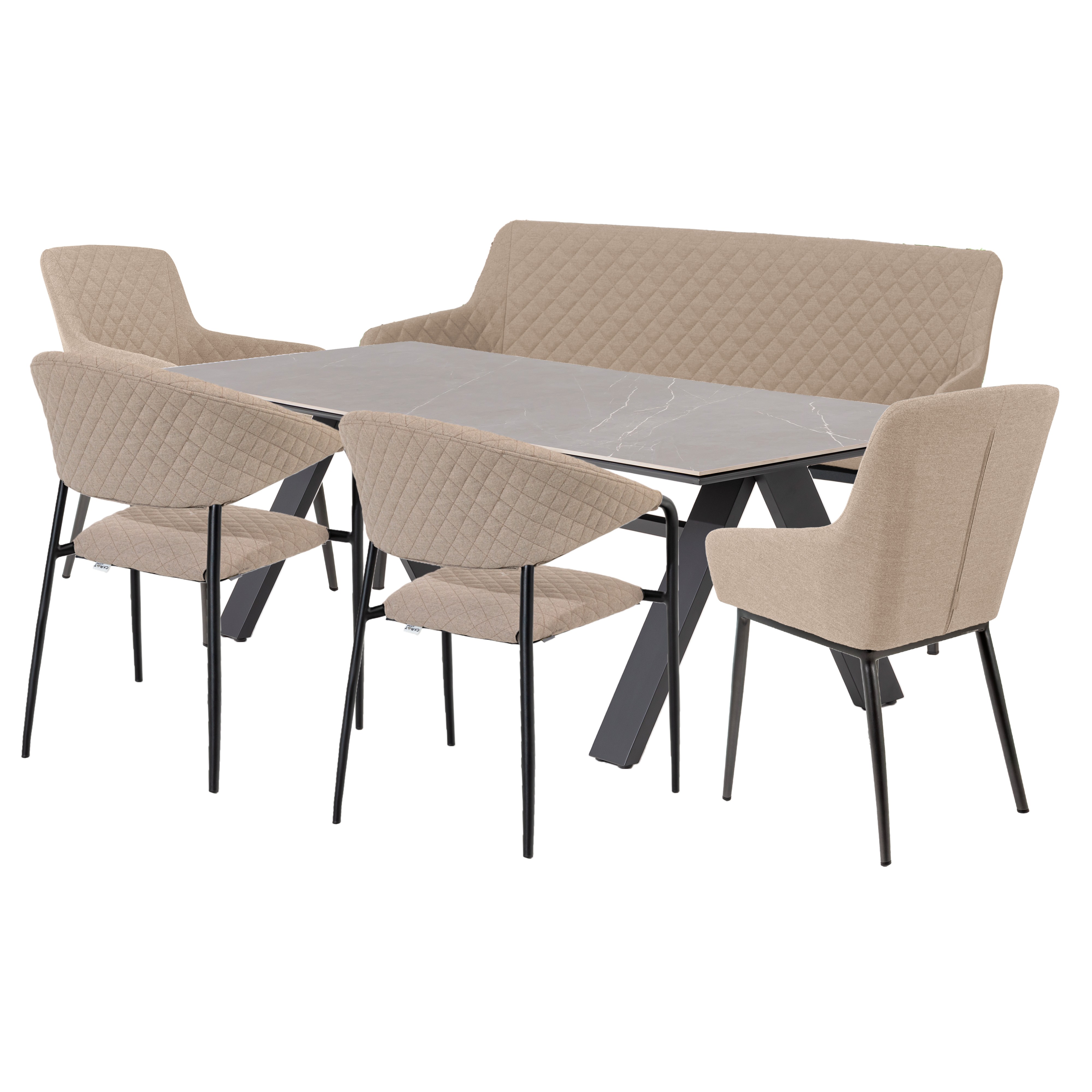 E-shop Doppler NOVA PARIS LIKA-TEX® záhradná sedacia súprava 2+2+1+1 mocca