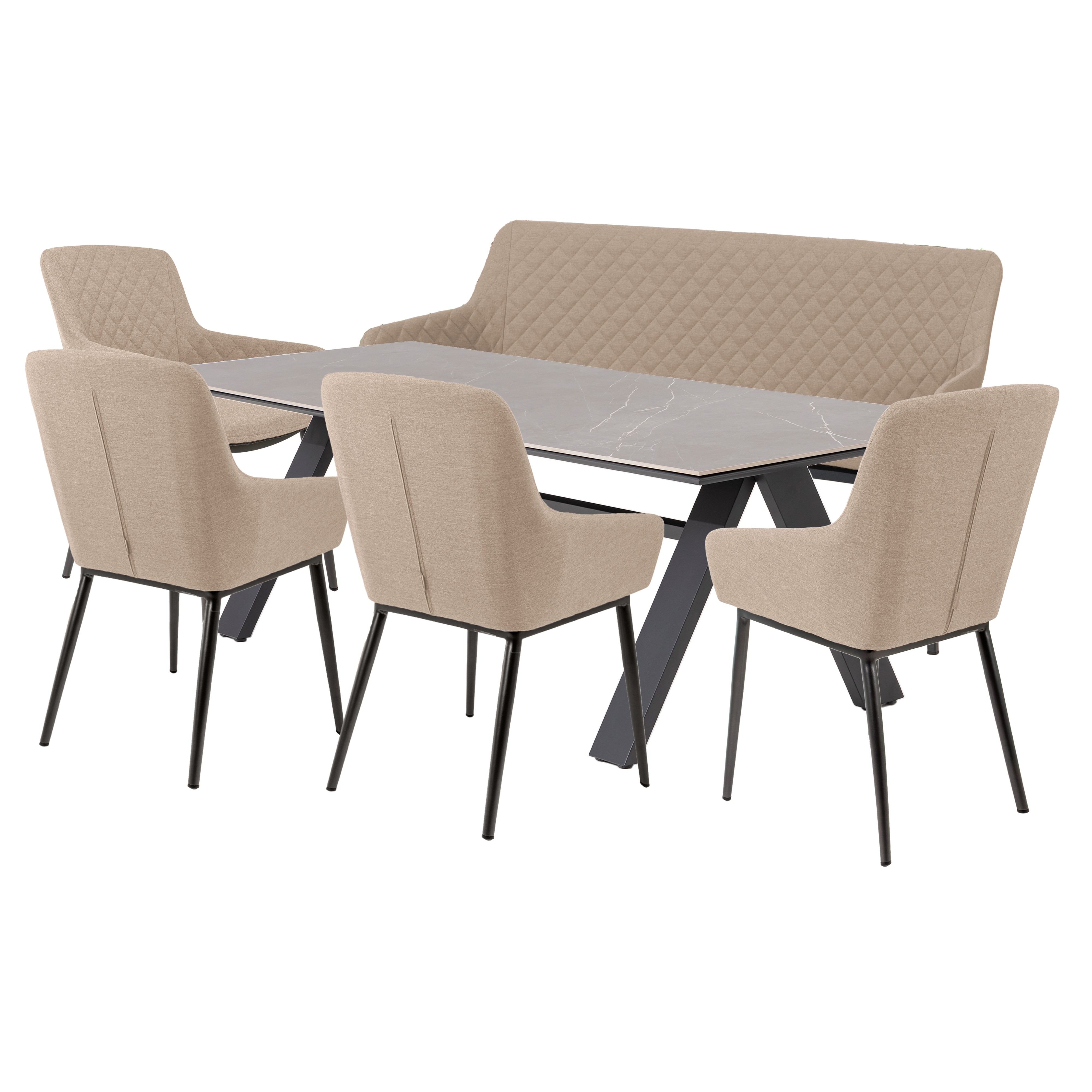 E-shop Doppler NOVA PARIS LIKA-TEX® záhradná sedacia súprava 4+1 mocca